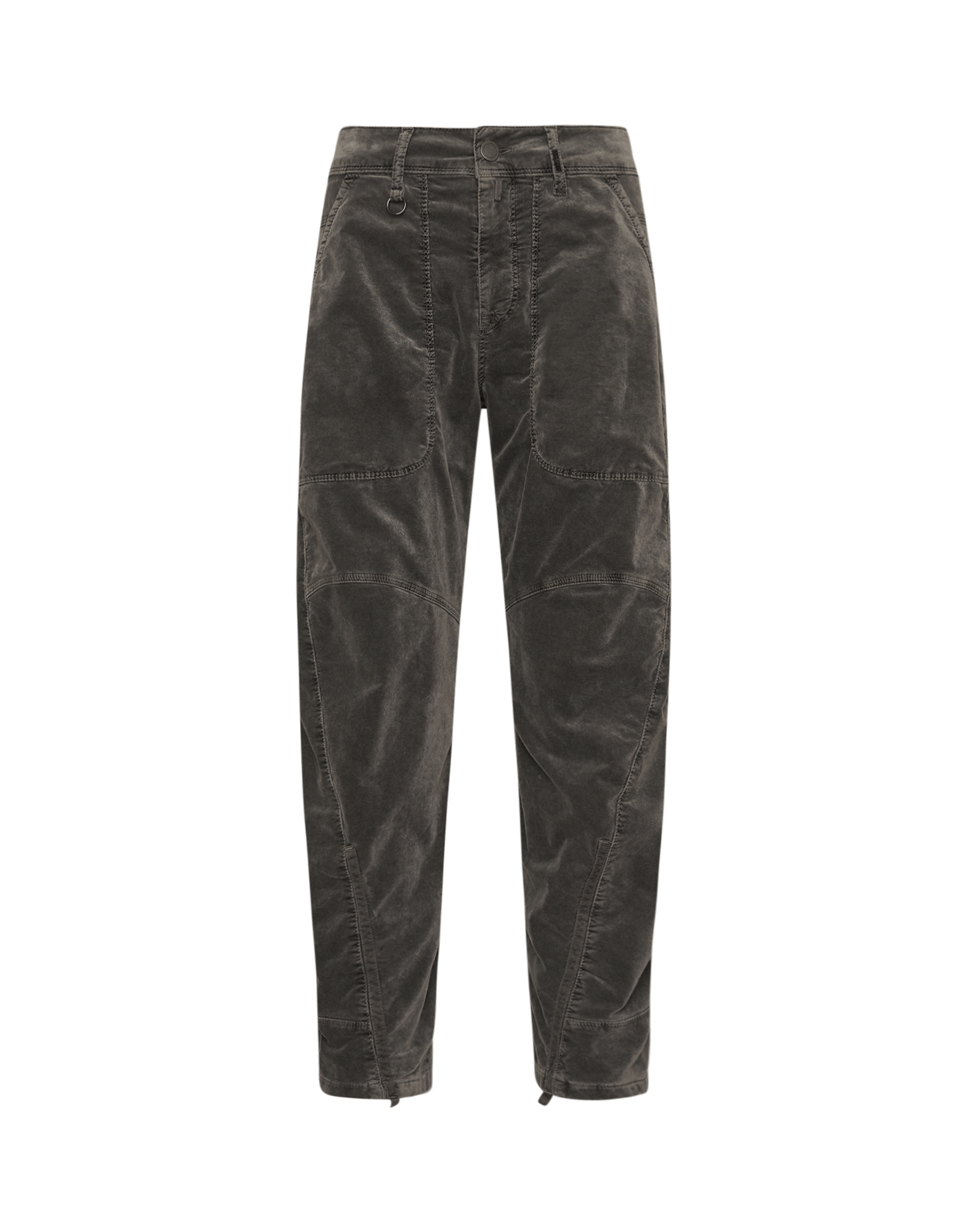 VENTURE: Cargo style pants in grey velour