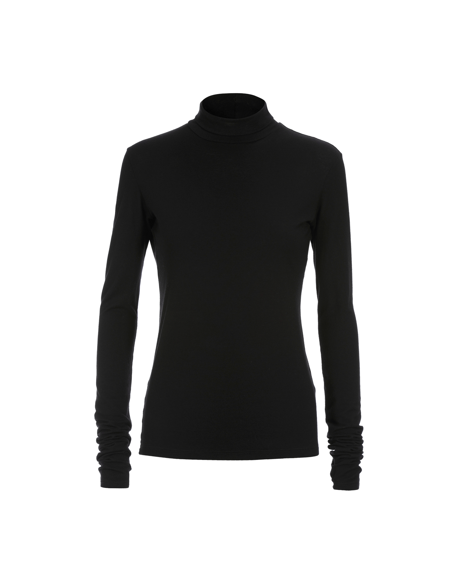 black roll neck long sleeve top