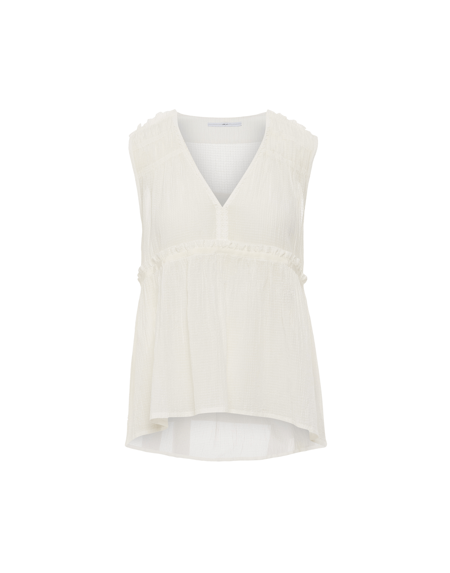 seersucker sleeveless blouse