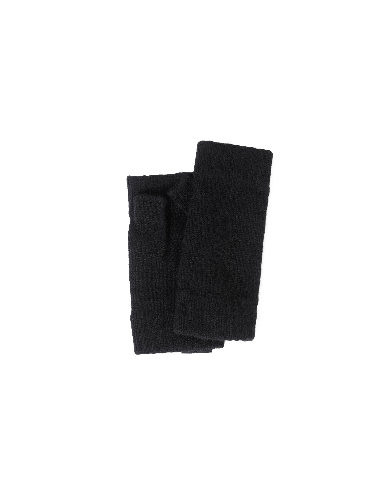 black knit fingerless gloves