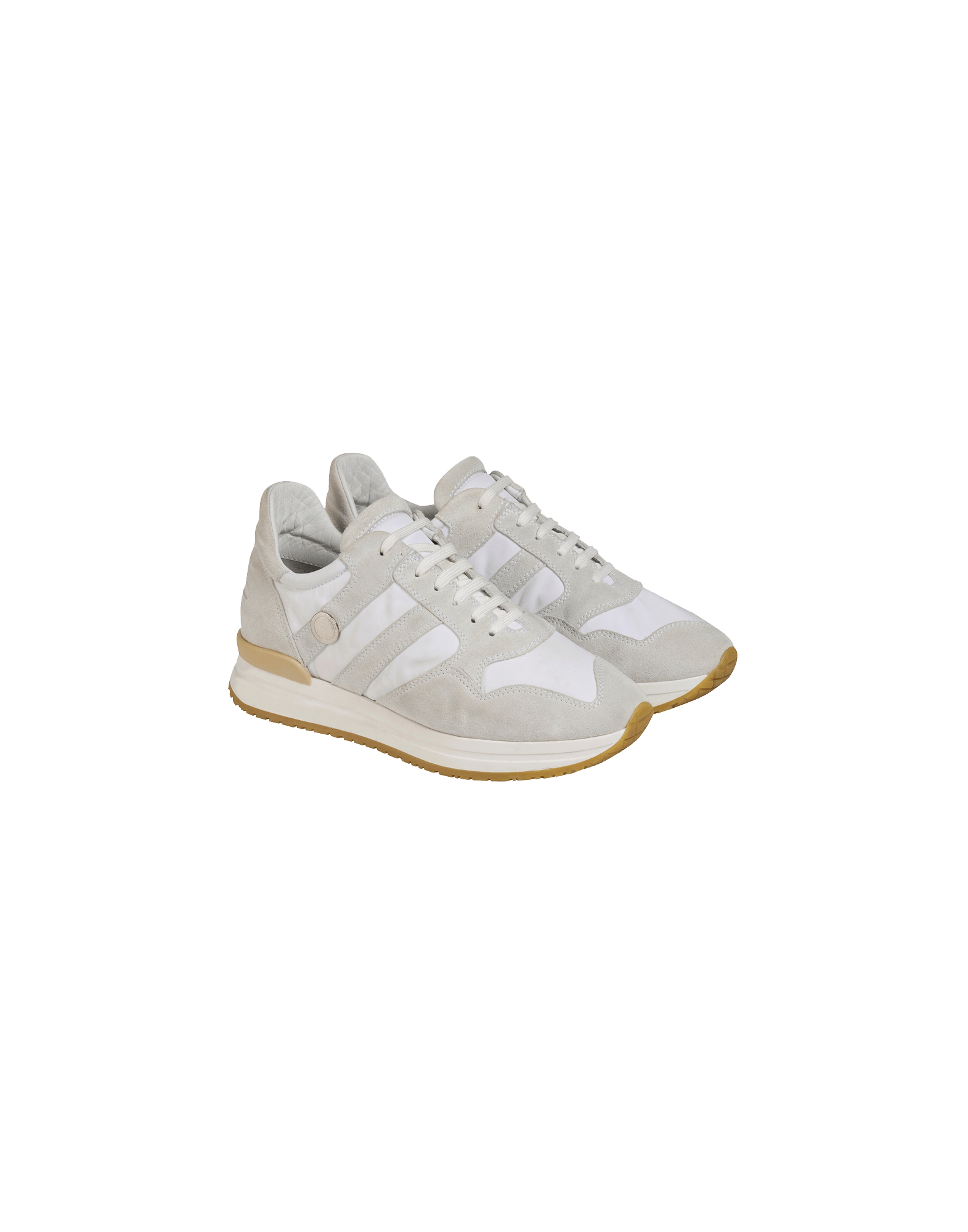 cream suede sneakers