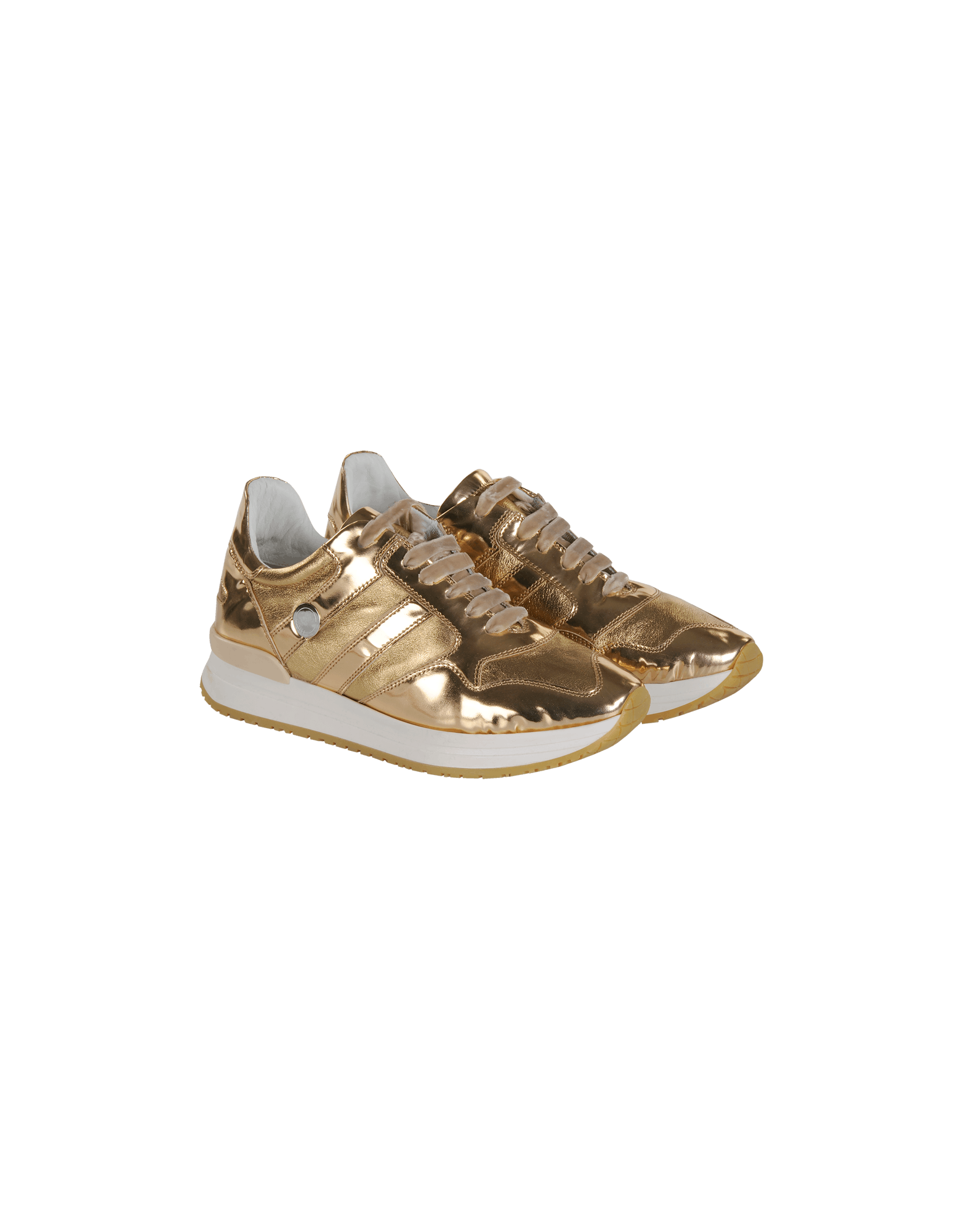 gold leather sneakers