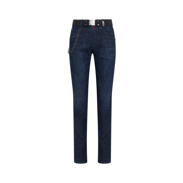 REPEAT: Slim fit jeans in navy blue denim