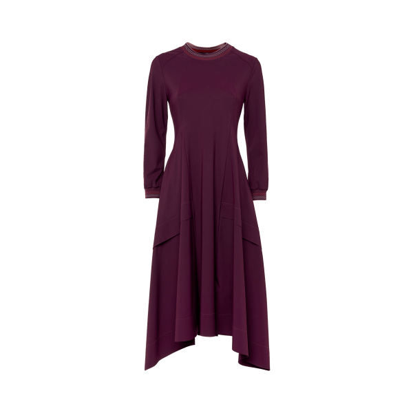 DEVOTEE: Fit and flare dress in burgundy Sensitive®