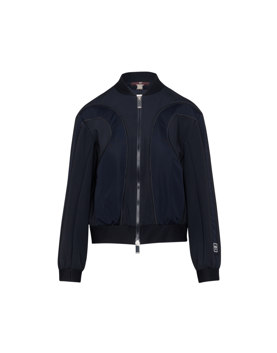 FEISTY: Navy softly constructed sports-blouson jacket