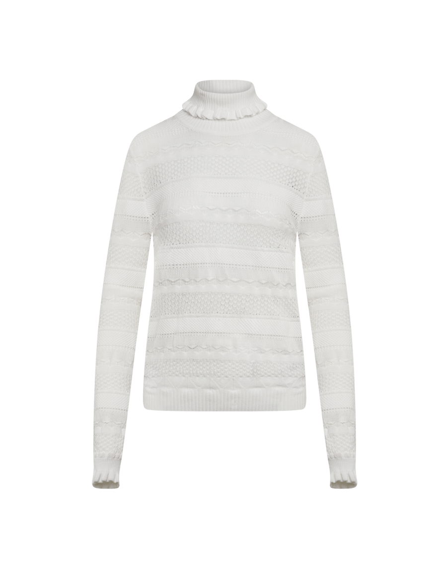SPONTANEITY: Roll neck sweater with frill collar